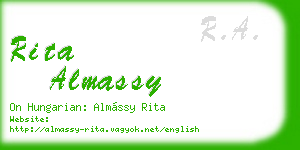 rita almassy business card